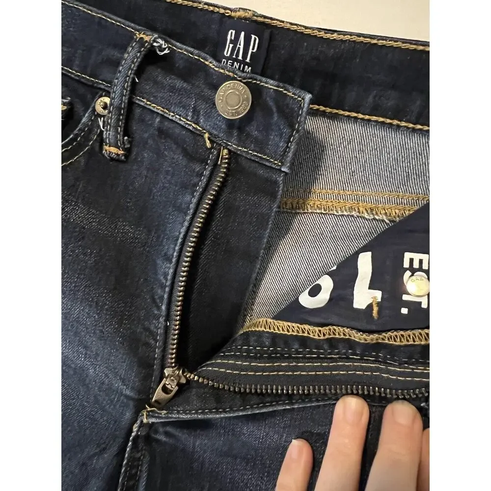Gap 1969 True Skinny Jeans Women's 26 REG Blue High Rise Cotton Blend